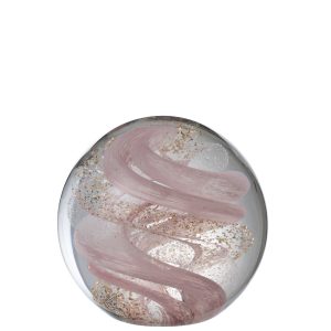 J-Line presse-papier Slinger – glas – goud/roze/wit – large J-Line presse-papier Slinger – glas – goud/roze/wit – large