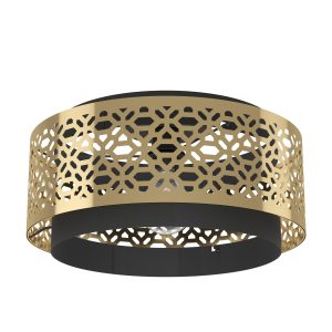 EGLO plafondlamp Sandbach – e27 – ø 42 cm – zwart/goud – staal