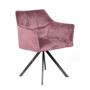 Giga Meubel Eetkamerstoel Raster – Roze Velvet – Draaibaar – Set van 2 Giga Meubel Eetkamerstoel Raster – Roze Velvet – Draaibaar – Set van 2