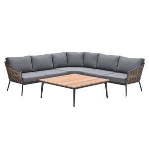 Garden Impressions loungeset San Vito donker grijs – 4-delig