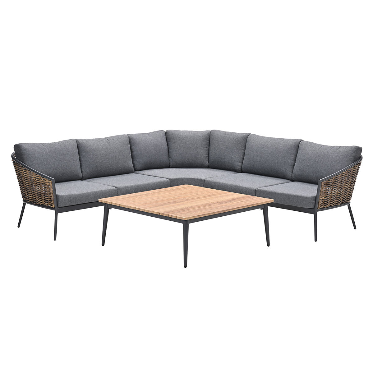 Garden Impressions loungeset San Vito donker grijs - 4-delig