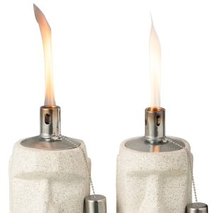J-Line olielamp Moai – cement – grijs – 2 stuks J-Line olielamp Moai – cement – grijs – 2 stuks