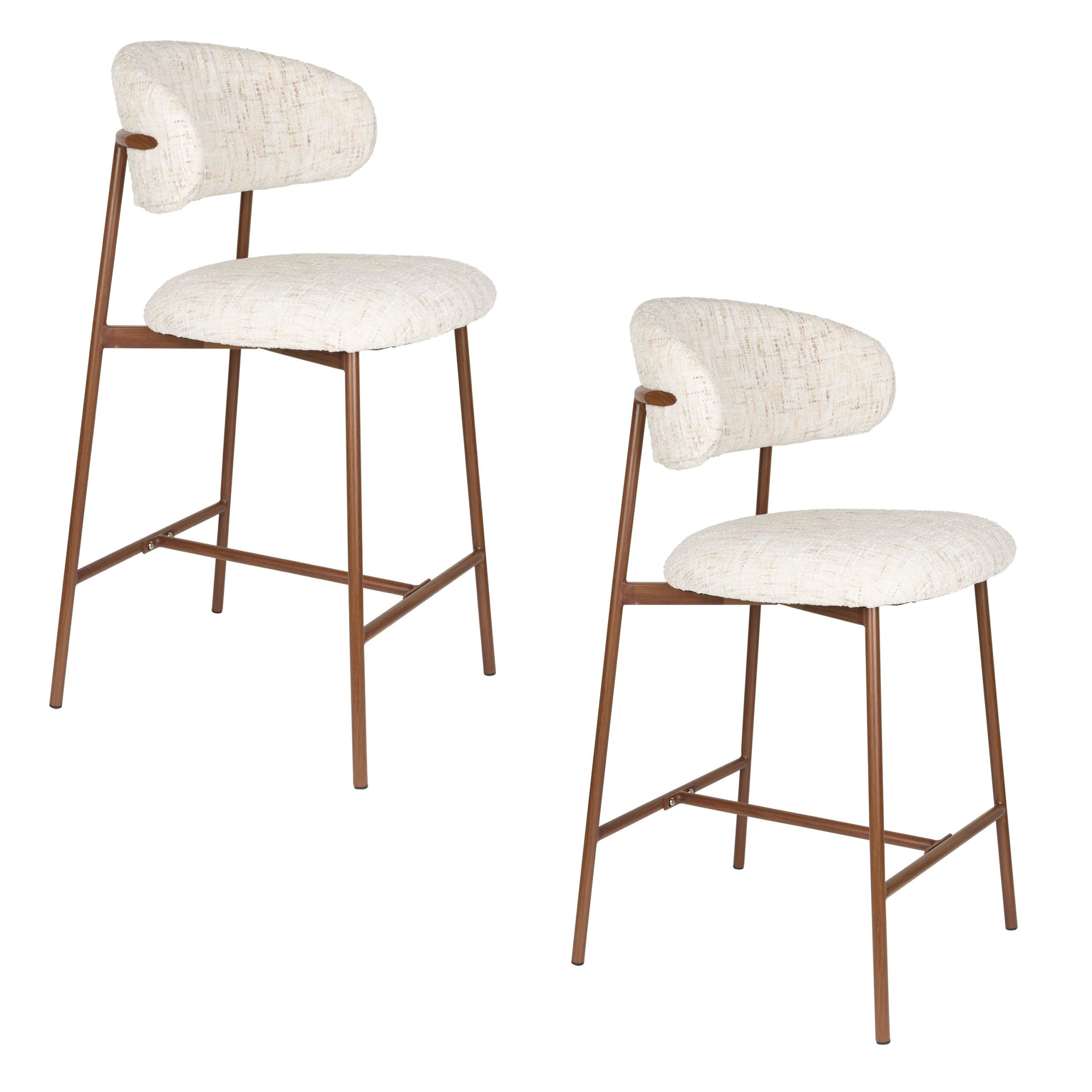 Housecraft Living Claes Barkrukken rugleuning 65 cm Gebroken Wit - Set