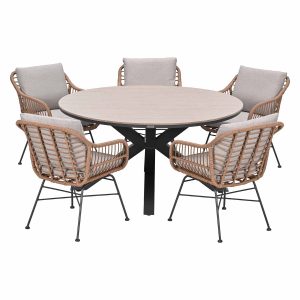 Garden Impressions Tuinset Lucas bruin 6-delig – Tulli tuintafel Ø148 Garden Impressions Tuinset Lucas bruin 6-delig – Tulli tuintafel Ø148