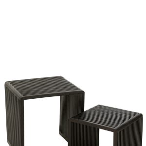 J-Line bijzettafel Kubus – hout – zwart – set van 2 J-Line bijzettafel Kubus – hout – zwart – set van 2