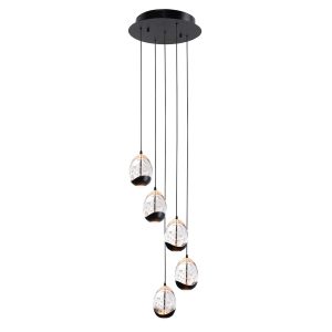 Highlight hanglamp Clear – 5 lichts – 30 x 155 cm – helder zwart Highlight hanglamp Clear – 5 lichts – 30 x 155 cm – helder zwart