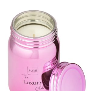 J-Line geurkaars Voorraadpot – Sakura – glas – roze – 69U