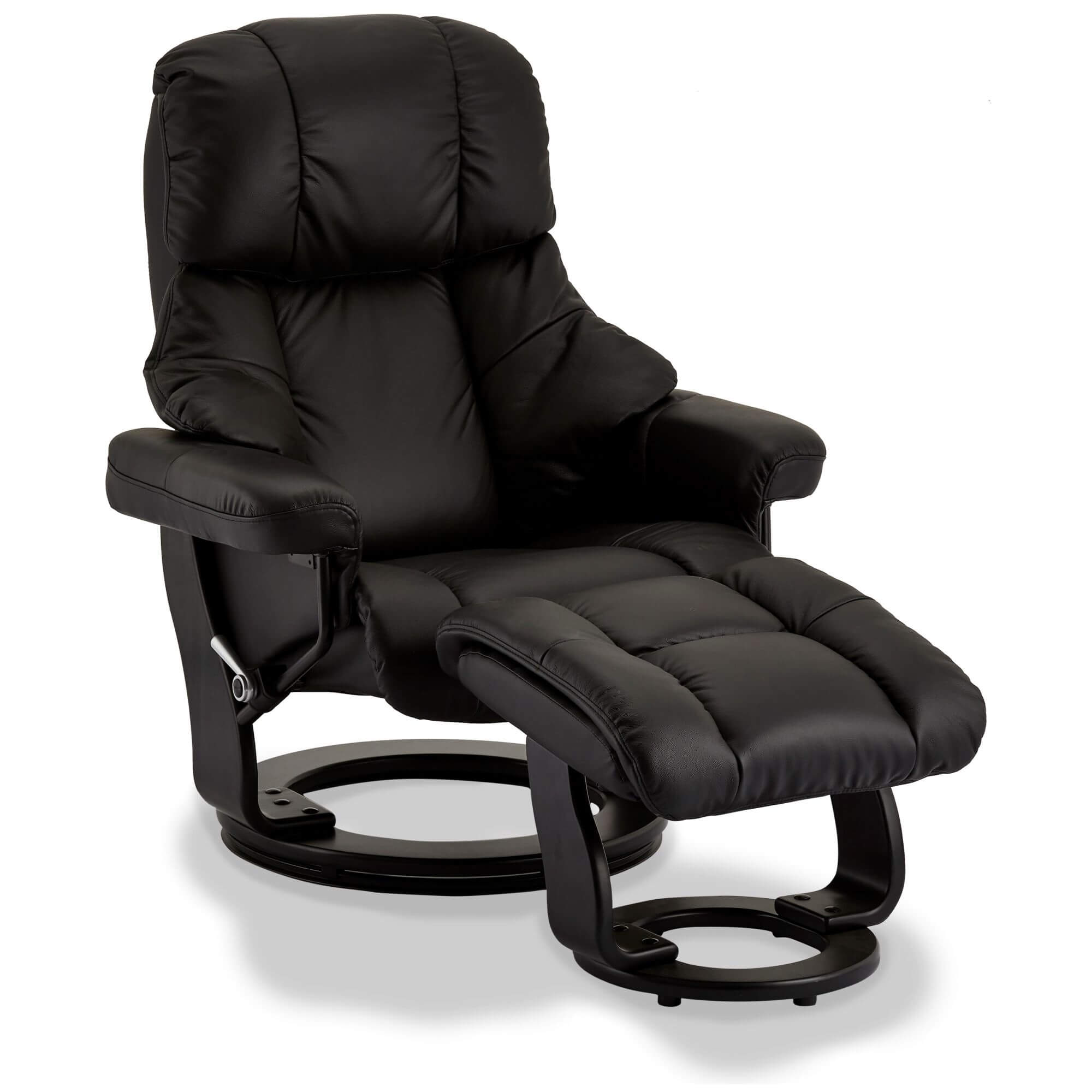 Furnhouse relaxfauteuil met voetsteun Crown - Zwart - Draaibaar - 88x8