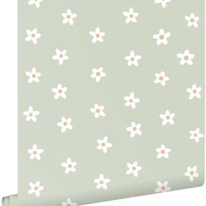 ESTAhome behang madeliefjes groen – 53 cm x 10.05 m – 131115