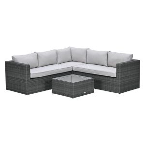 Garden Impressions loungeset Lyon donker grijs 4-delig