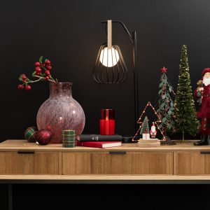 J-Line decoratie tak Bessen Fijn – kunststof – rood/groen – small – 12