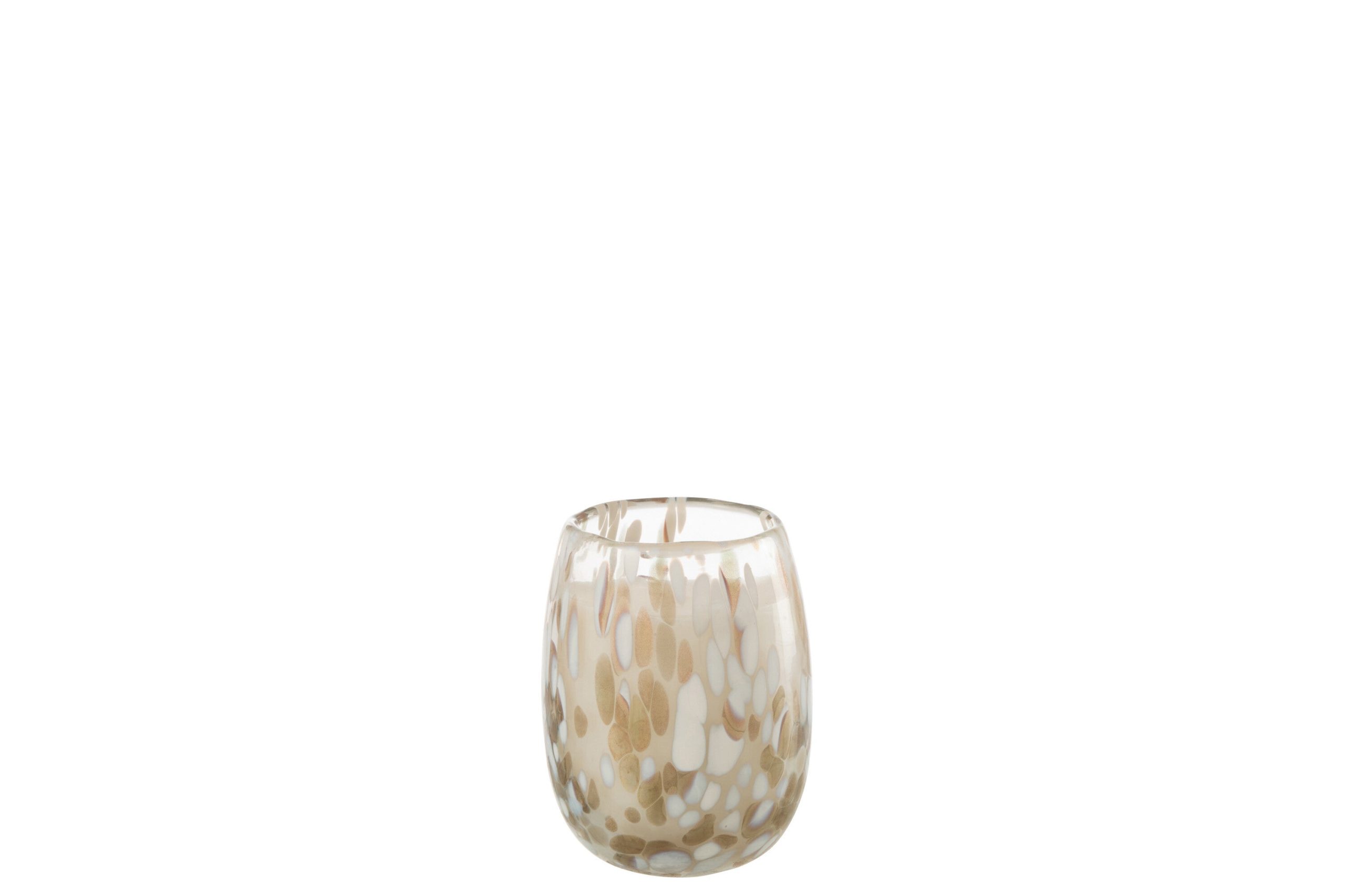 J-Line geurkaars Mia - Osmanthus & Suede - glas - wit/mix - small - 90