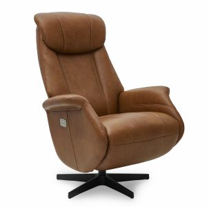Furnhouse elektrische relaxfauteuil Bonanza – Cognacbruin – Draaibaar Furnhouse elektrische relaxfauteuil Bonanza – Cognacbruin – Draaibaar