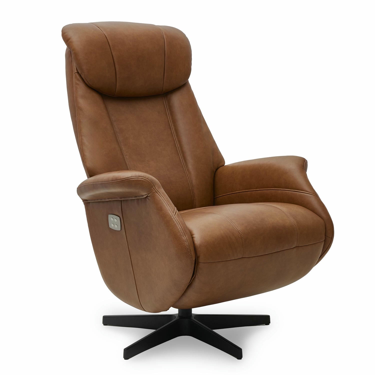 Furnhouse elektrische relaxfauteuil Bonanza - Cognacbruin - Draaibaar