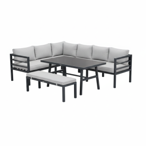 Garden Impressions Bleco II lounge-diningset- carbon black-desert sand Garden Impressions Bleco II lounge-diningset- carbon black-desert sand