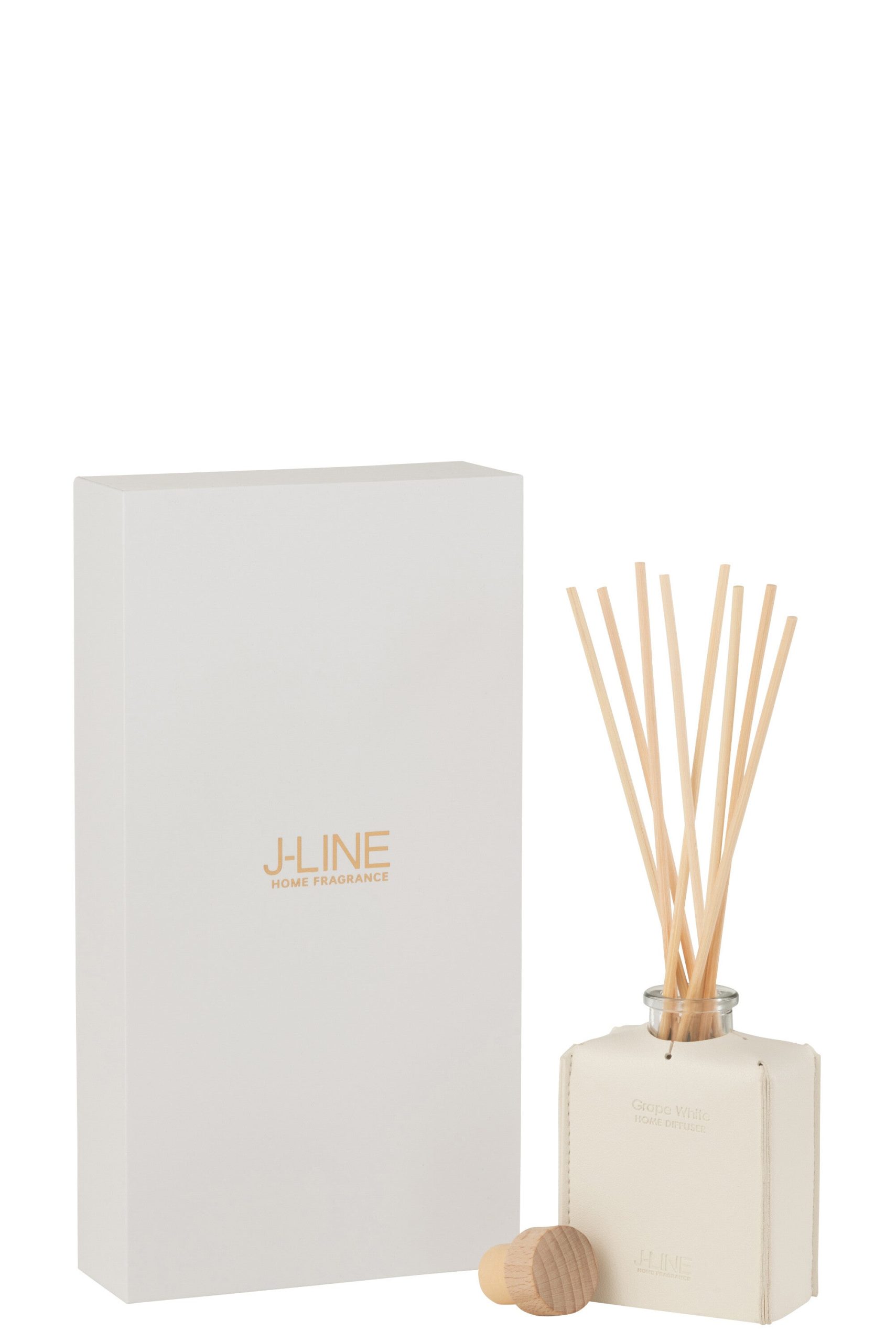 J-Line geurstokjes - Grape White - leder - zwart - 100ml