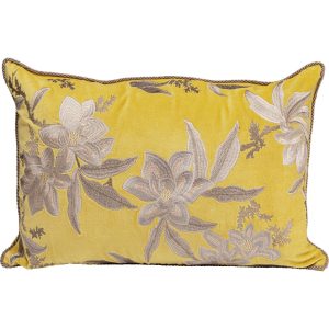 Kare Design Kussen bloemen geel