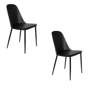 Housecraft Living Pip Eetkamerstoelen Zwart – Set van 2