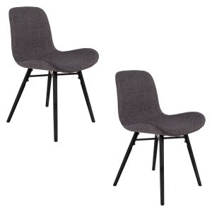 Housecraft Living Lester Eetkamerstoelen Antraciet – Set van 2