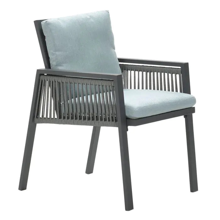 Garden Impressions Andrea dining fauteuil - carbon black - rope donker