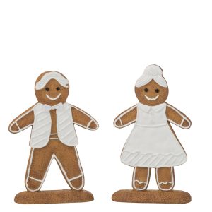 J-Line figuur Peperkoek – polyresin – wit/bruin – 2 stuks J-Line figuur Peperkoek – polyresin – wit/bruin – 2 stuks
