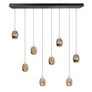 Highlight hanglamp Golden – 8 lichts – 115 x 155 cm – amber zwart Highlight hanglamp Golden – 8 lichts – 115 x 155 cm – amber zwart