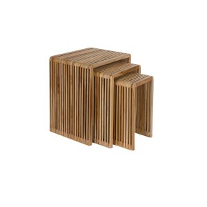 Housecraft living Djia Bijzettafel Teak Hout – Set van 3