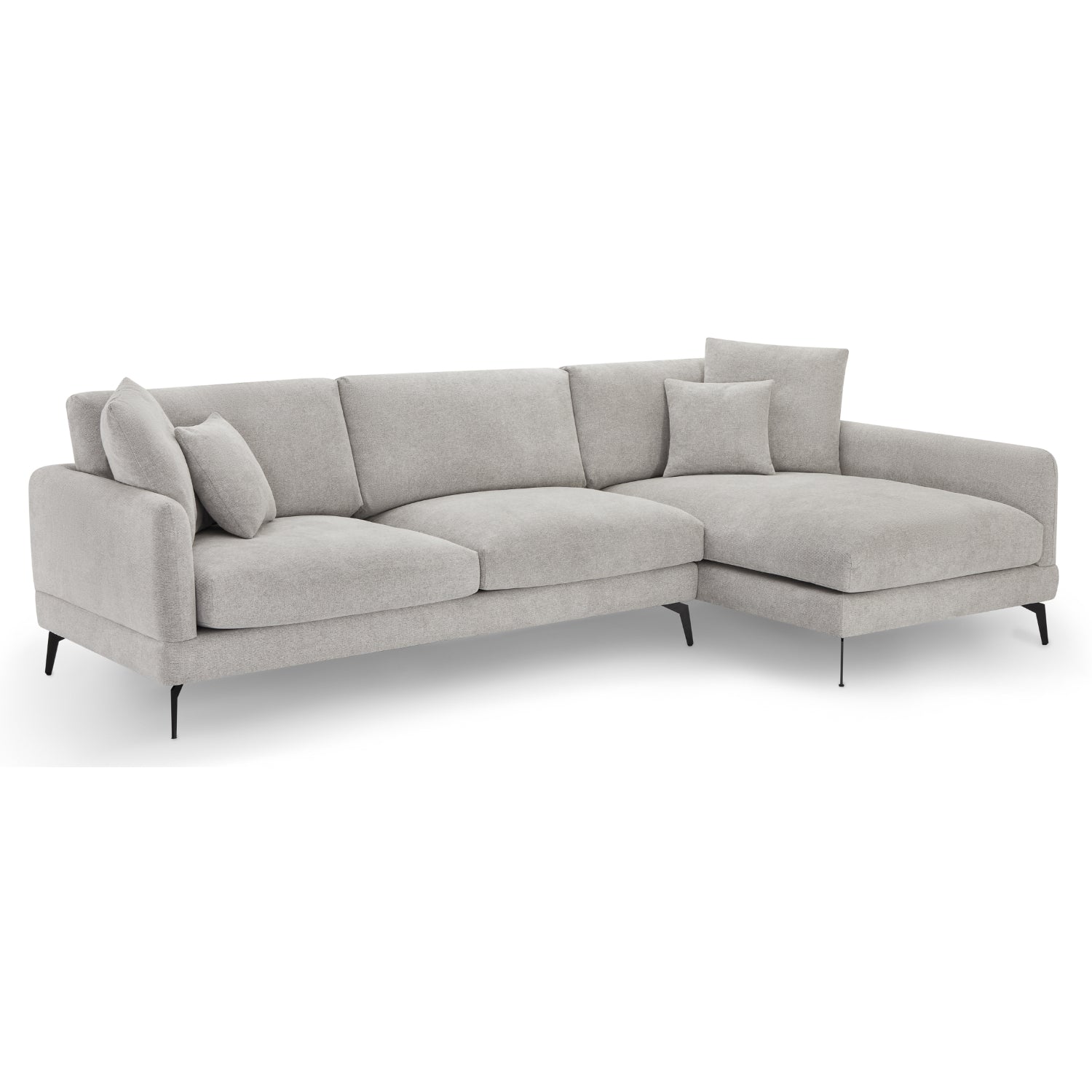 Furnhouse chaise longue bank rechts Maggie - Grijs - Stof - 95x290x90
