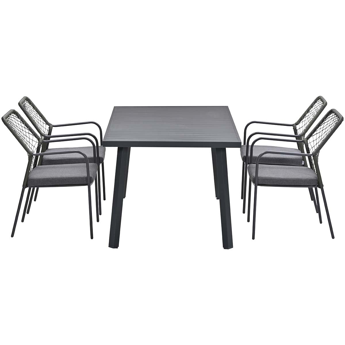 Garden Impressions Dido stoelen mosgroen 4 stuks + Terni tafel 160 cm