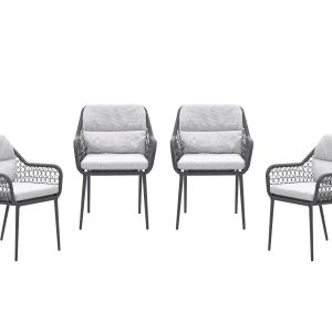 Garden Impressions Toledo tuinstoelen set van 4 donkergrijs