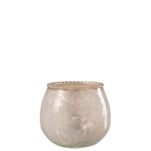 J-Line theelichthouder – glas – roze – small – 2 stuks