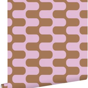 ESTAhome behang golvende lijnen paars en bruin – 50 x 900 cm – 131837 ESTAhome behang golvende lijnen paars en bruin – 50 x 900 cm – 131837