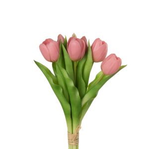 J-Line boeket Tulpen 7 stuks – kunststof – roze – small J-Line boeket Tulpen 7 stuks – kunststof – roze – small