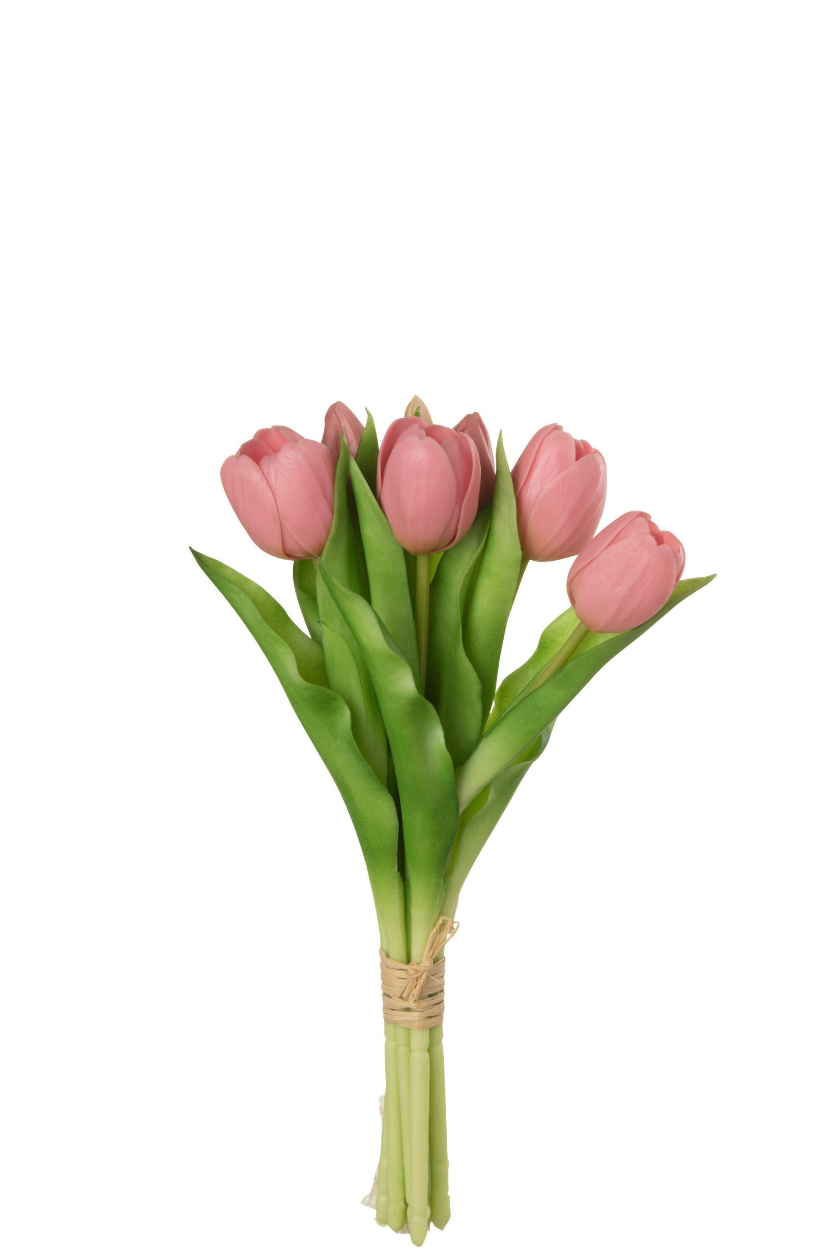 J-Line boeket Tulpen 7 stuks - kunststof - roze - small