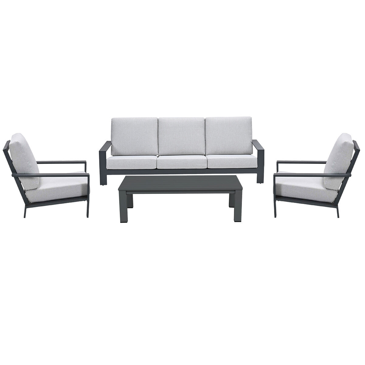 Garden Impressions loungeset Coba donker grijs - valley sand - 4-delig