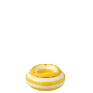 J-Line asbak Granada Stripes – keramiek – wit/geel – small J-Line asbak Granada Stripes – keramiek – wit/geel – small