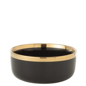 J-Line kom – keramiek – zwart/goud J-Line kom – keramiek – zwart/goud