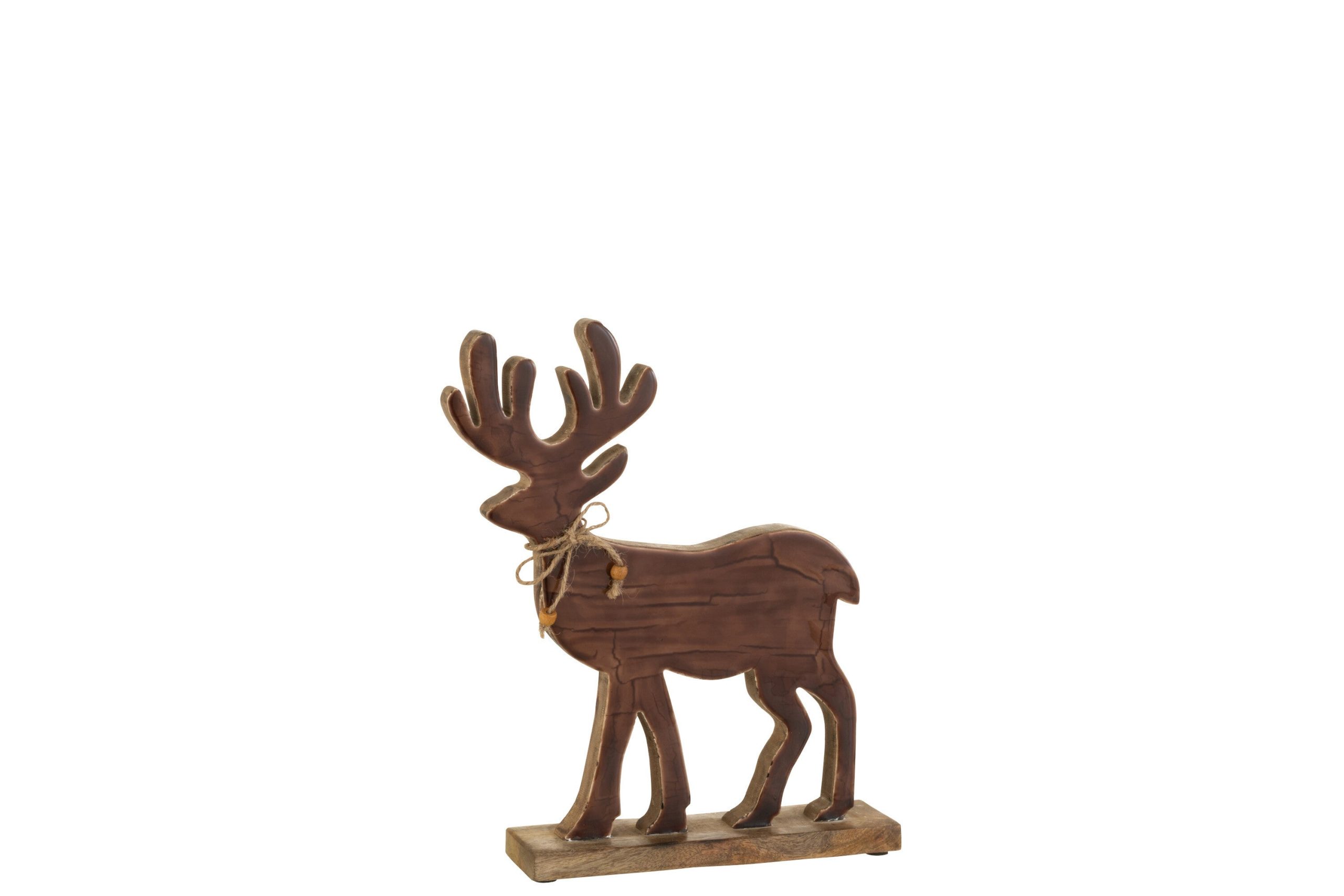 J-Line decoratie Rendier - hout - bruin - medium