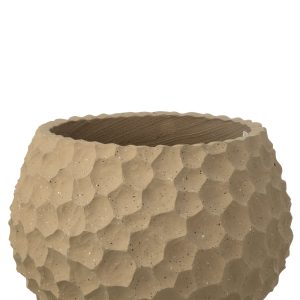 J-Line bloempot Inkepingen + Buiten zand – steen – taupe – medium J-Line bloempot Inkepingen + Buiten zand – steen – taupe – medium