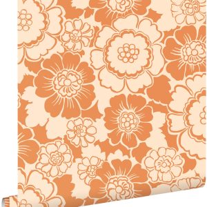 ESTAhome behang retro bloemen oranje – 50 x 900 cm – 131524 ESTAhome behang retro bloemen oranje – 50 x 900 cm – 131524