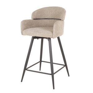 Giga Meubel Barstoel Ronde Rug – Zand Bouclé – Draaibaar – Zithoogte 6 Giga Meubel Barstoel Ronde Rug – Zand Bouclé – Draaibaar – Zithoogte 6