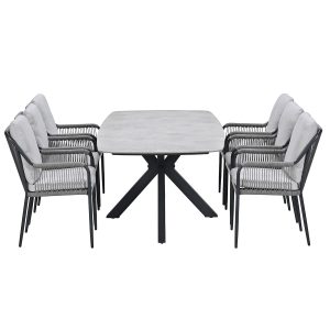 Garden Impressions Tuinset Stevie 7-delig – Fiore tuintafel 220×100 cm