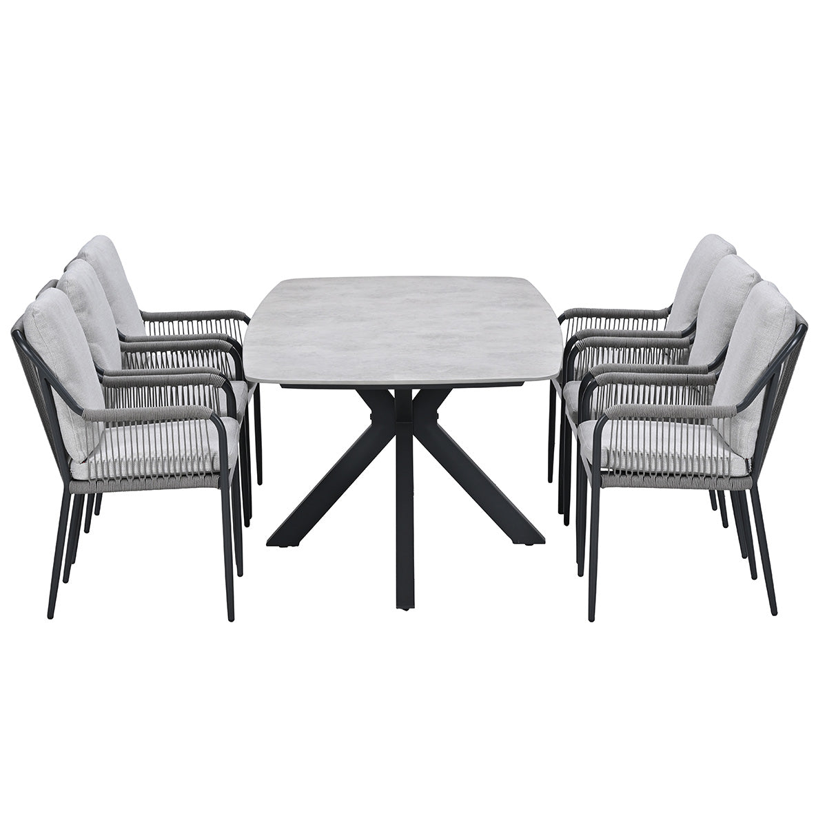 Garden Impressions Tuinset Stevie 7-delig - Fiore tuintafel 220x100 cm
