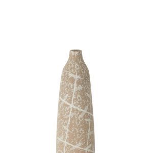 J-Line vaas Dune Smal – keramiek – beige/wit – small – 45 cm hoog