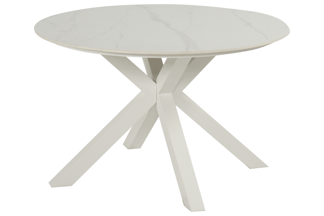 Hartman Dining Tuinset Xander - Wit Keramiek Kunststof - Ø120x75cm