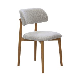 Giga Meubel Eetkamerstoel Lexi – Eikenhout/Polyester – Beige – Set van Giga Meubel Eetkamerstoel Lexi – Eikenhout/Polyester – Beige – Set van