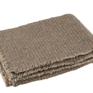 J-Line plaid Gerafelde Randen – katoen/polyester – taupe – 180 x 130 c J-Line plaid Gerafelde Randen – katoen/polyester – taupe – 180 x 130 c