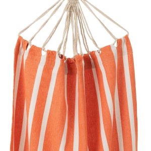 J-Line hangmat Strepen – katoen/polyester – oranje/wit J-Line hangmat Strepen – katoen/polyester – oranje/wit