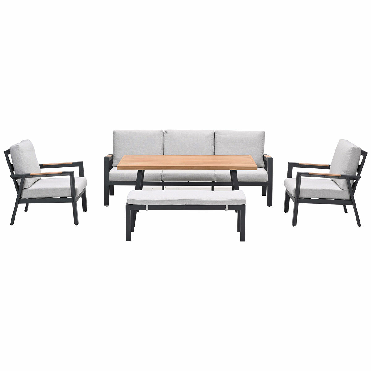 Garden Impressions lounge dining set Lissabon valley sand - 5-delig st
