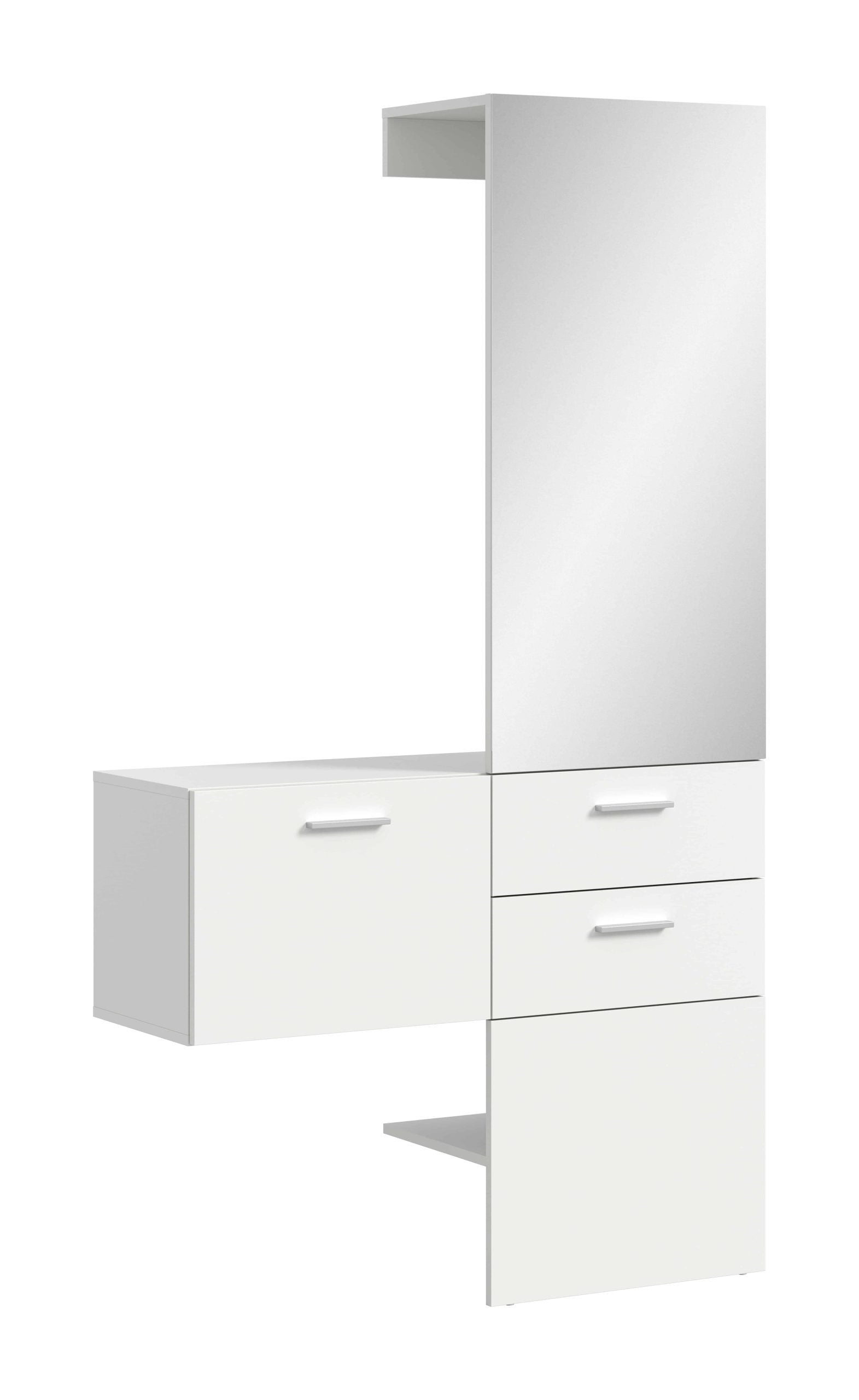 Furnilux Vaga kledingkastcombinatie staand hangend wit melamine wit me